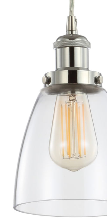 Cleo 5.5" Adjustable Metal/Glass LED Pendant - JONATHAN Y